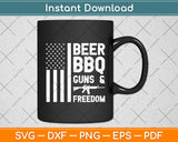 Beer BBQ Guns & Freedom USA Flag 4th Of July Svg Digital Cutting File