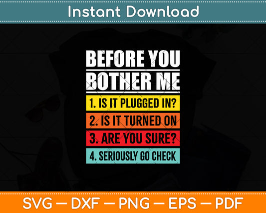 Before You Brother Me Tech Support Retro Vintage Svg Digital Cutting File