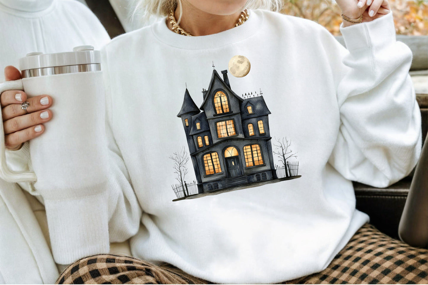 Beige Black Halloween Clipart Gothic Spooky PNG Bundle