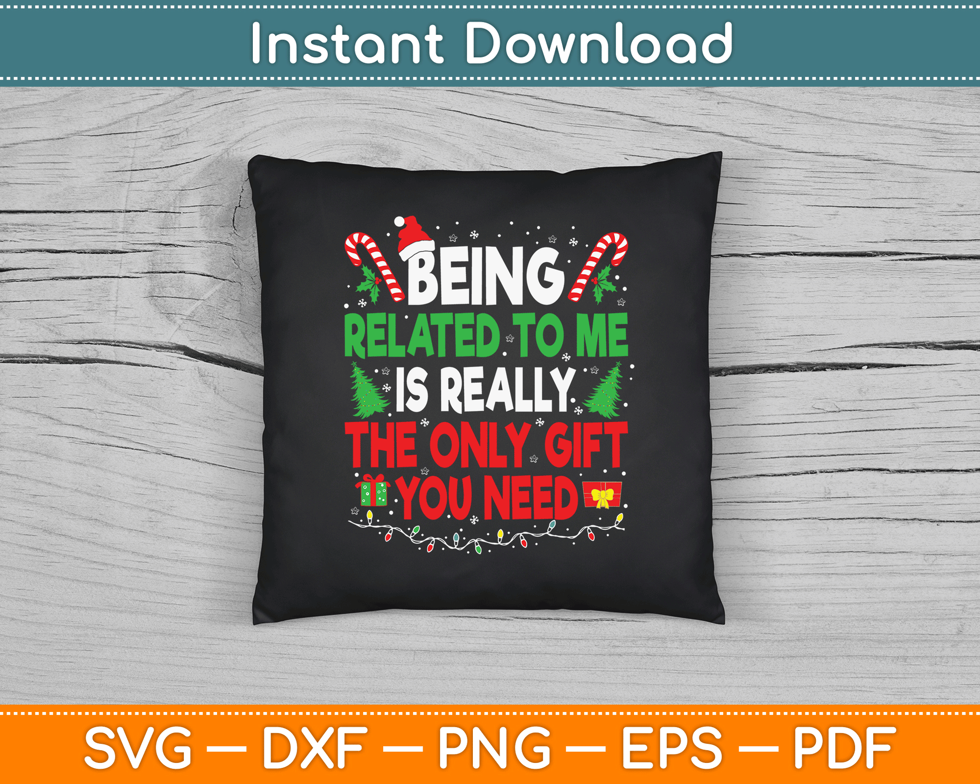 Being Related To Me Funny Christmas Family Xmas Pajamas SVG Digital Cutting File