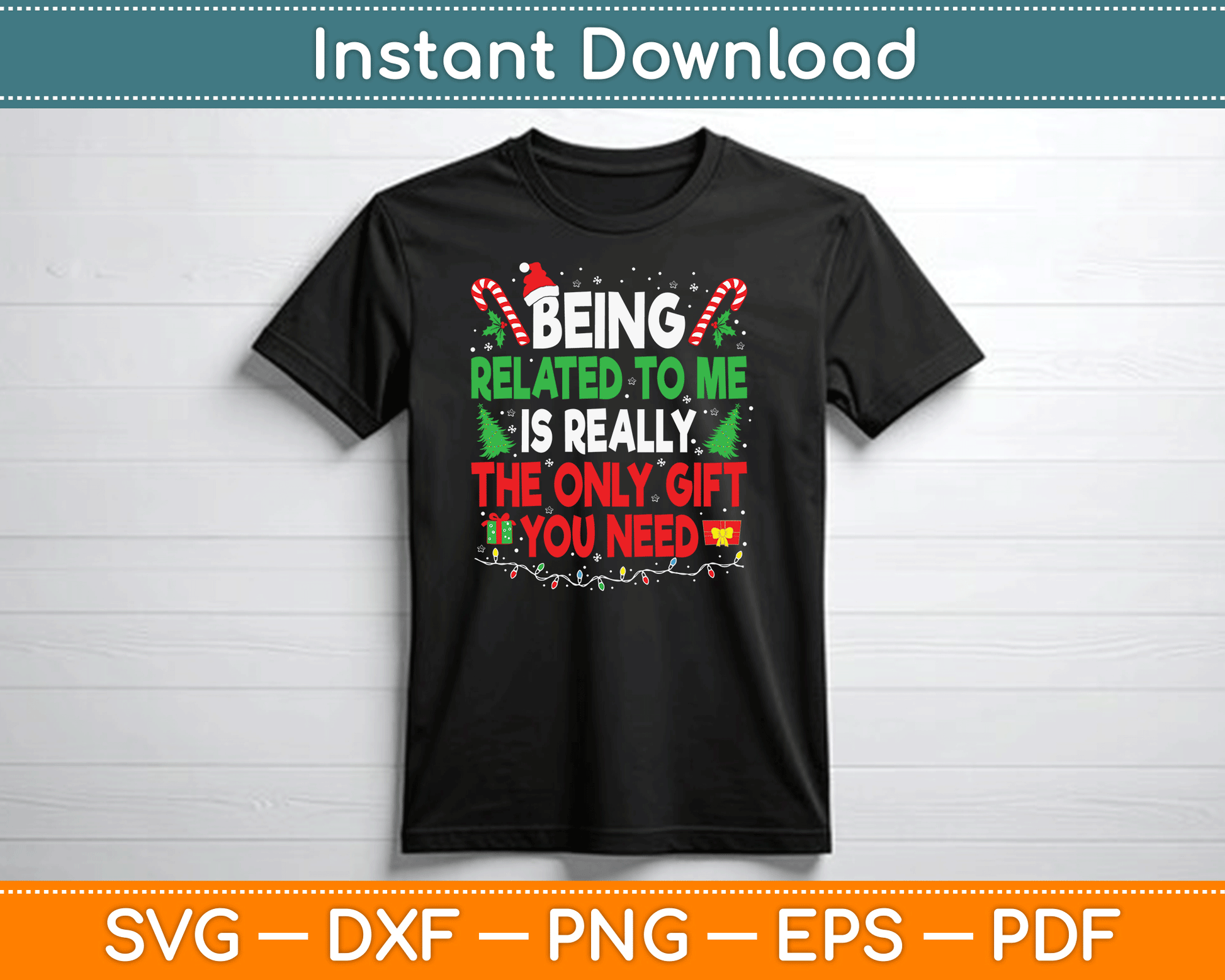 Being Related To Me Funny Christmas Family Xmas Pajamas SVG Digital Cutting File