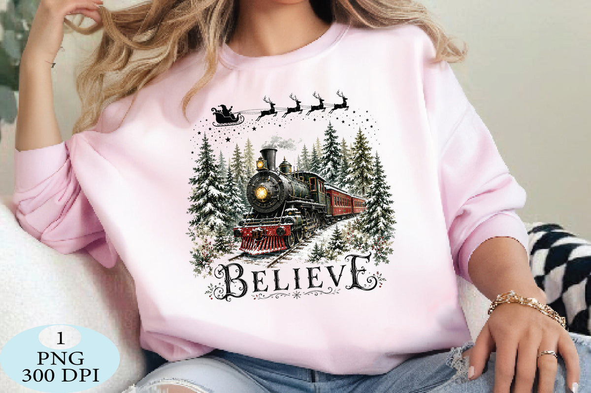Believe Christmas Train PNG