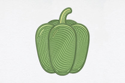 Green Bell Pepper Embroidery Design