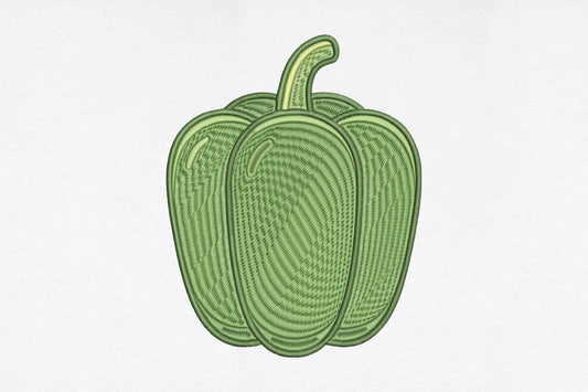 Green Bell Pepper Embroidery Design