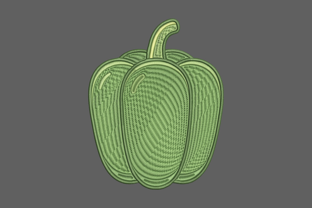 Green Bell Pepper Embroidery Design