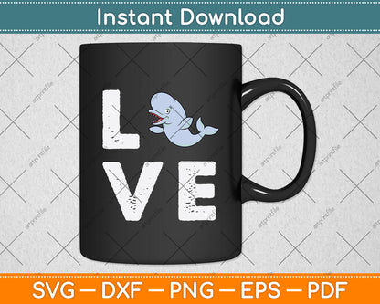 Beluga Whale Love Svg Png Dxf Digital Cutting File