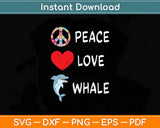 Beluga Whale Love Peace Svg Png Dxf Digital Cutting File