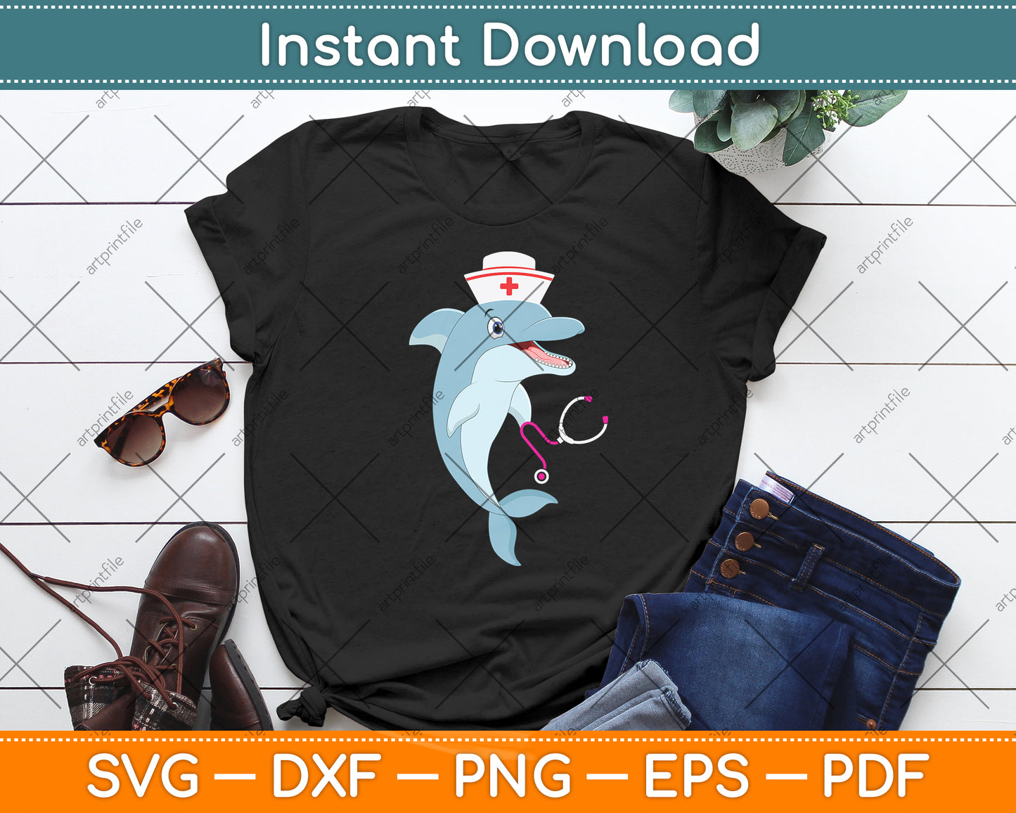 Beluga Whale Medical Nurse Svg Png Dxf Digital Cutting File