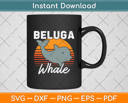 Beluga Whale Retro Vintage Svg Png Dxf Digital Cutting File