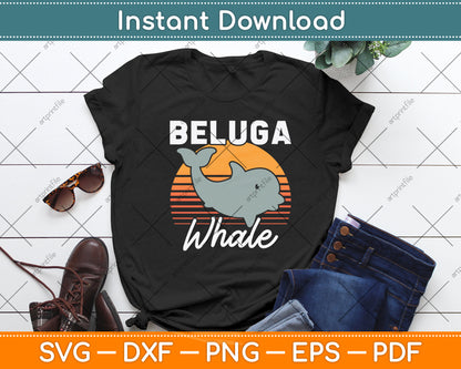 Beluga Whale Retro Vintage Svg Png Dxf Digital Cutting File