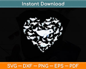 Beluga Whales Heart Symbol Svg Png Dxf Digital Cutting File