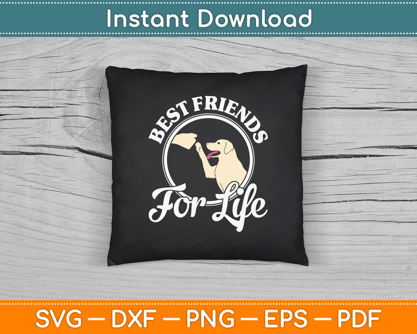 Best Friends For Life Golden Retriever Loves SVG Digital Cutting File
