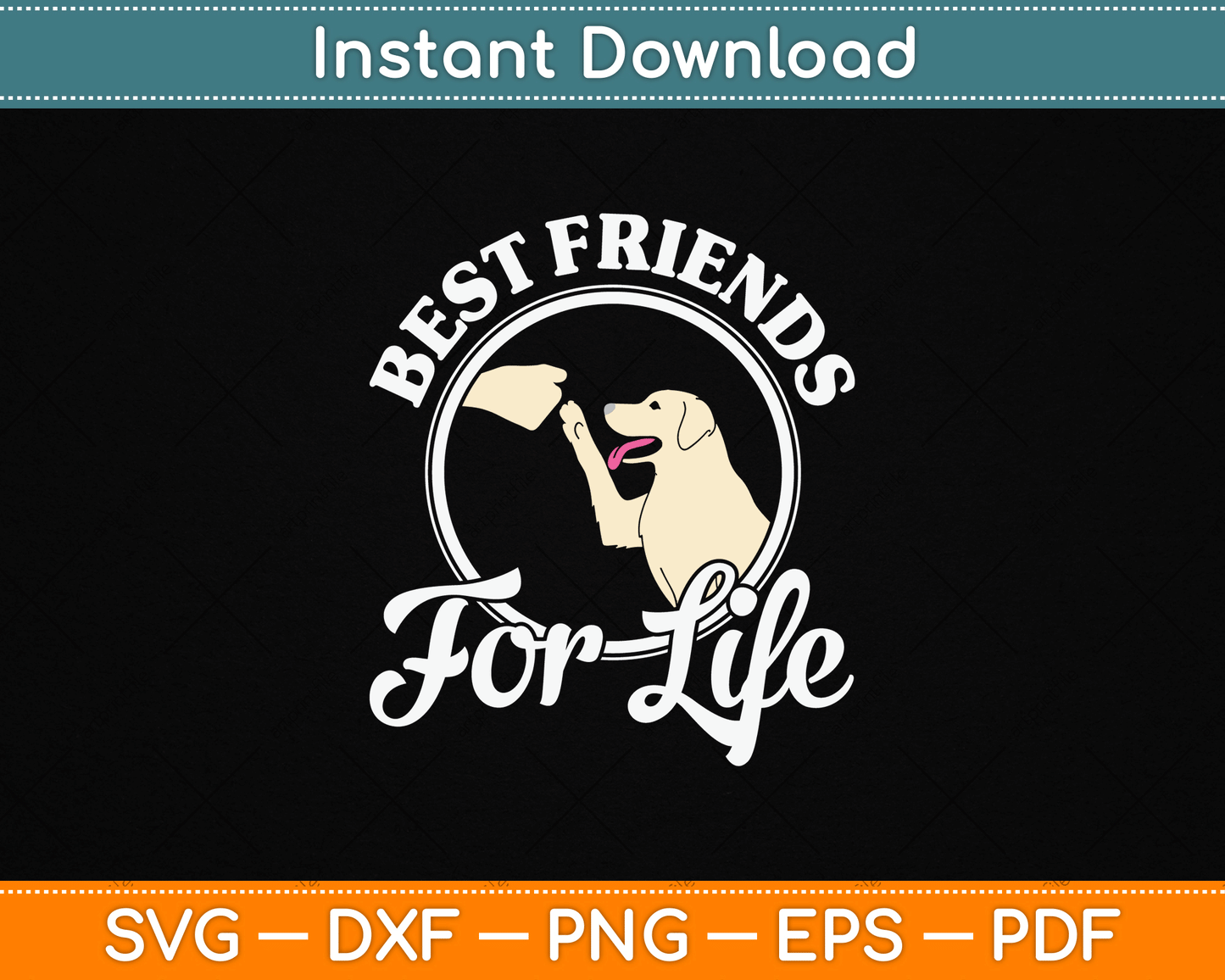 Best Friends For Life Golden Retriever Loves SVG File