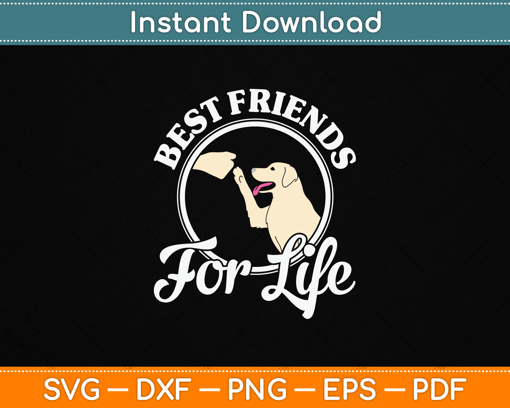 Best Friends For Life Golden Retriever Loves SVG File