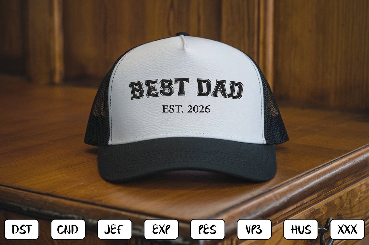 Best Dad Embroidery Design, Funny Dad Machine Embroidery Pattern, Best Father Embroidery Design