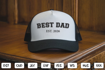 Best Dad Embroidery Design, Funny Dad Machine Embroidery Pattern, Best Father Embroidery Design