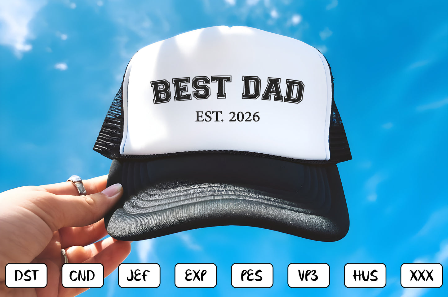 Best Dad Embroidery Design, Funny Dad Machine Embroidery Pattern, Best Father Embroidery Design