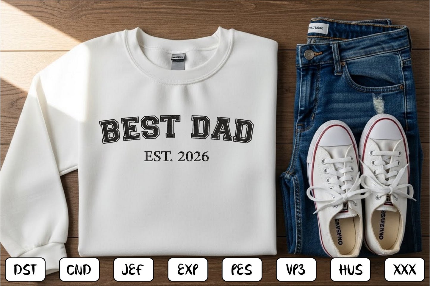 Best Dad Embroidery Design, Funny Dad Machine Embroidery Pattern, Best Father Embroidery Design