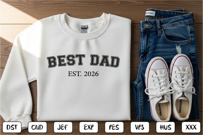 Best Dad Embroidery Design, Funny Dad Machine Embroidery Pattern, Best Father Embroidery Design