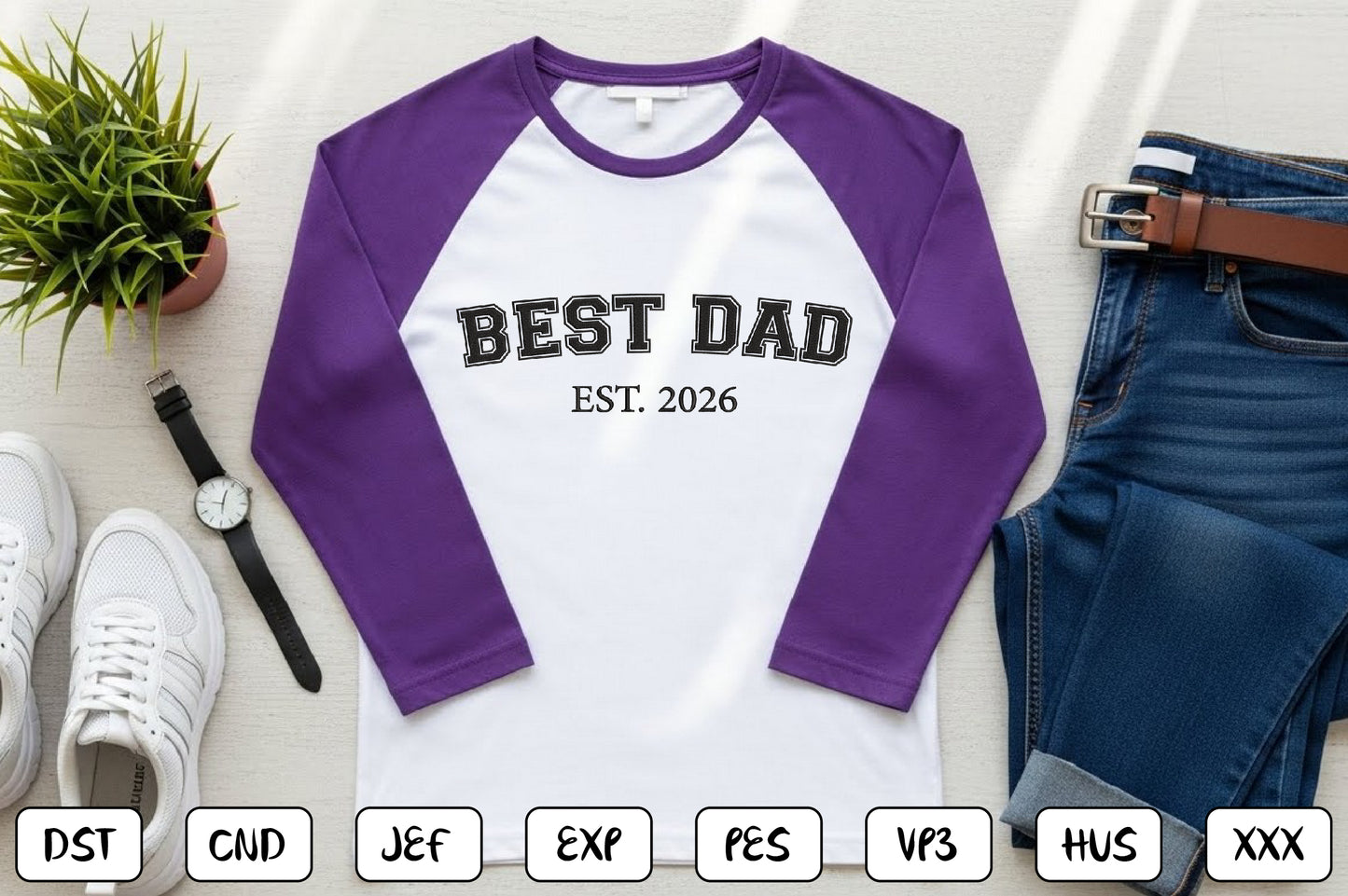 Best Dad Embroidery Design, Funny Dad Machine Embroidery Pattern, Best Father Embroidery Design