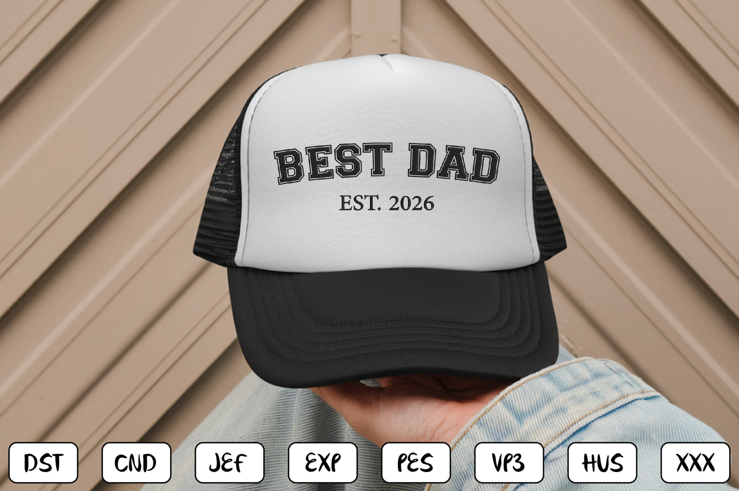 Best Dad Embroidery Design, Funny Dad Machine Embroidery Pattern, Best Father Embroidery Design