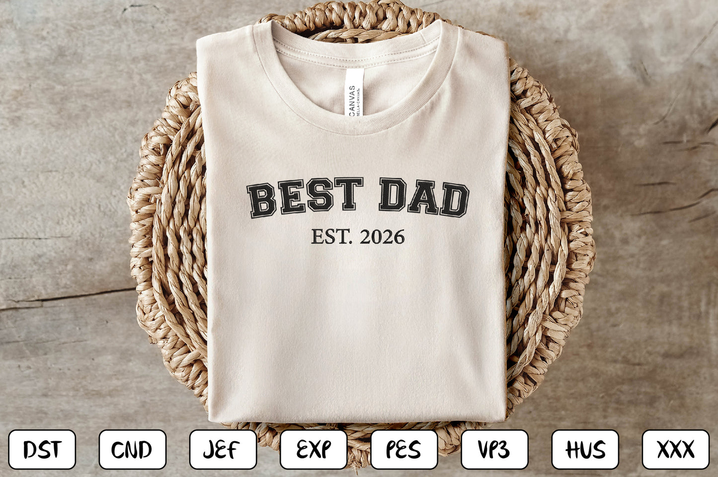 Best Dad Embroidery Design, Funny Dad Machine Embroidery Pattern, Best Father Embroidery Design