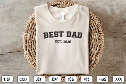 Best Dad Embroidery Design, Funny Dad Machine Embroidery Pattern, Best Father Embroidery Design