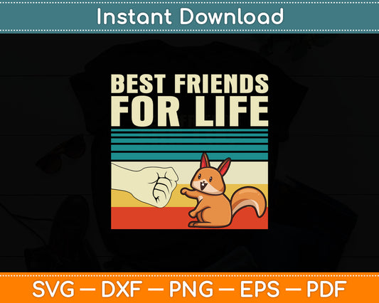 Best Friend For Life Squirrel Fist Bump Retro Svg Digital Cutting File
