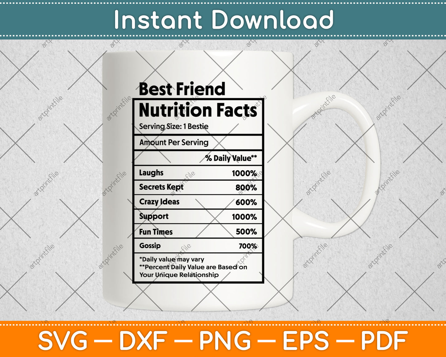 Best Friend Nutrition Facts Svg Digital Cutting File