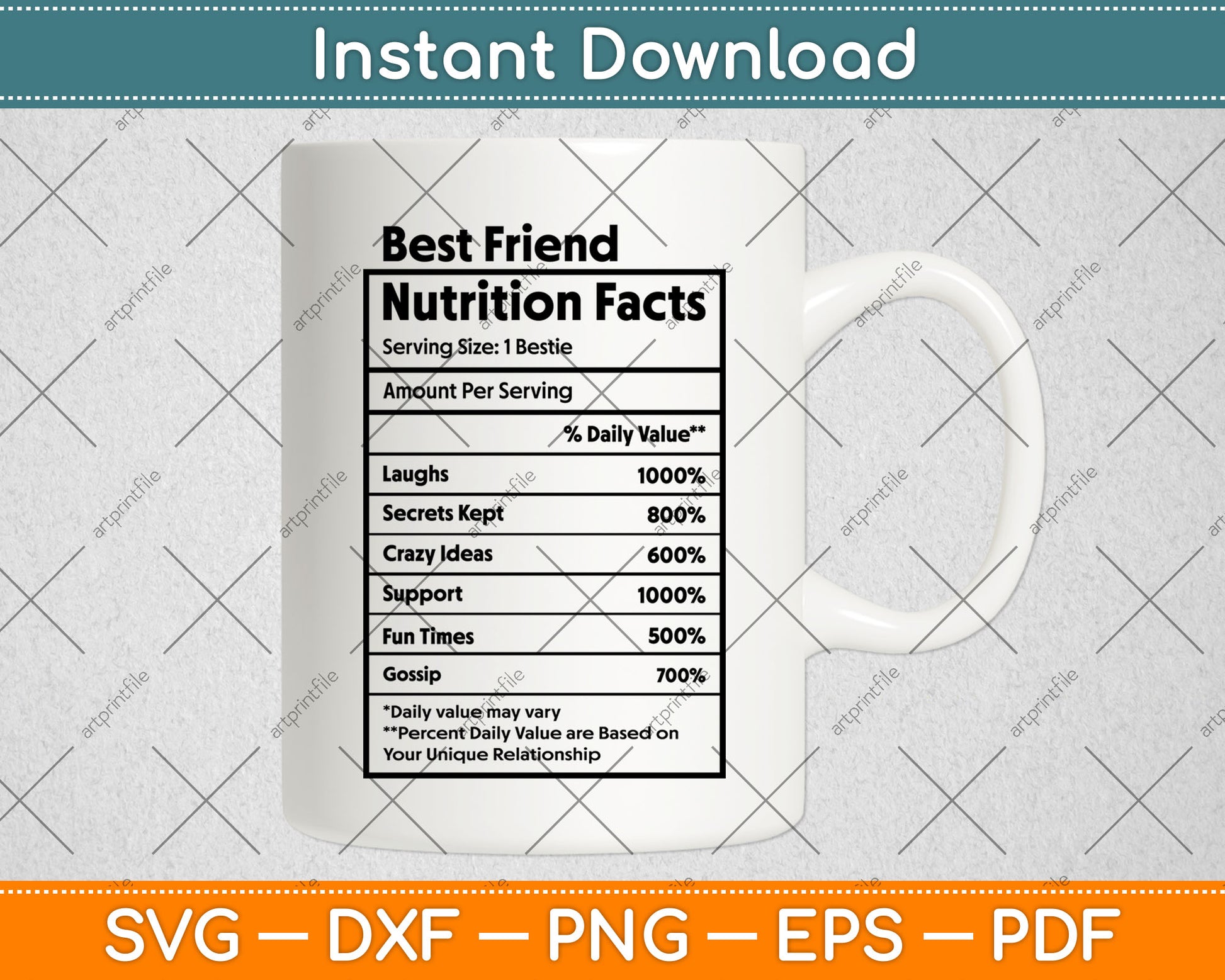 Best Friend Nutrition Facts Svg Digital Cutting File