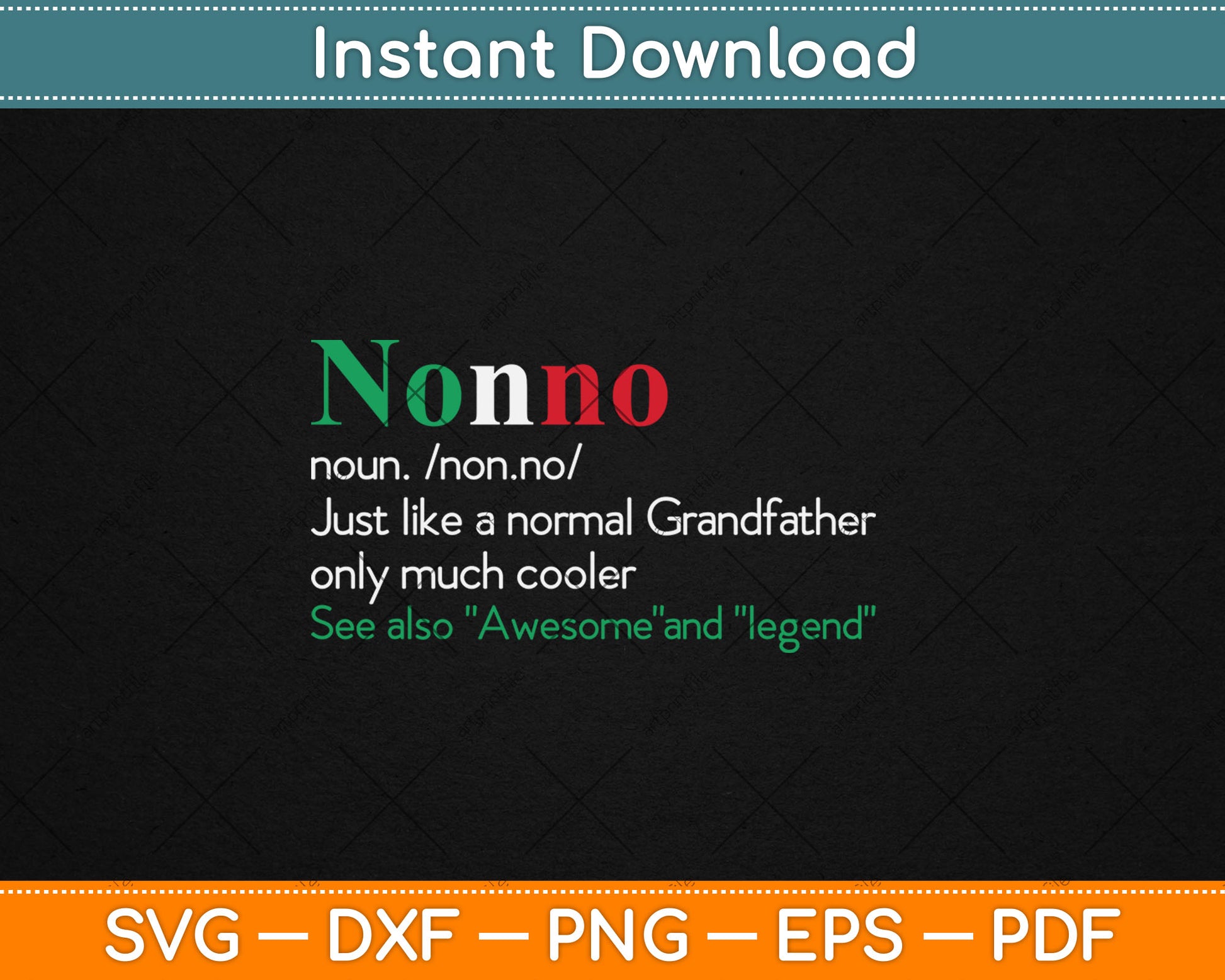 Best Funny Nonno Italian Grandfather Definition Gift Svg Digital Cutting File