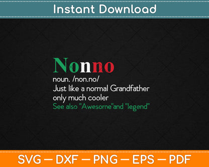 Best Funny Nonno Italian Grandfather Definition Gift Svg Digital Cutting File
