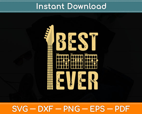 Best Dad Ever Chord Guitar Guitarist Father's Day Musician Svg Digital Cutting File