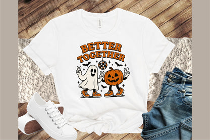 Better Together Pumpkin Ghost Halloween PNG Spooky Cute Design