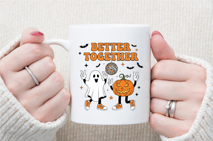 Better Together Pumpkin Ghost Halloween PNG Cute Spooky Clipart