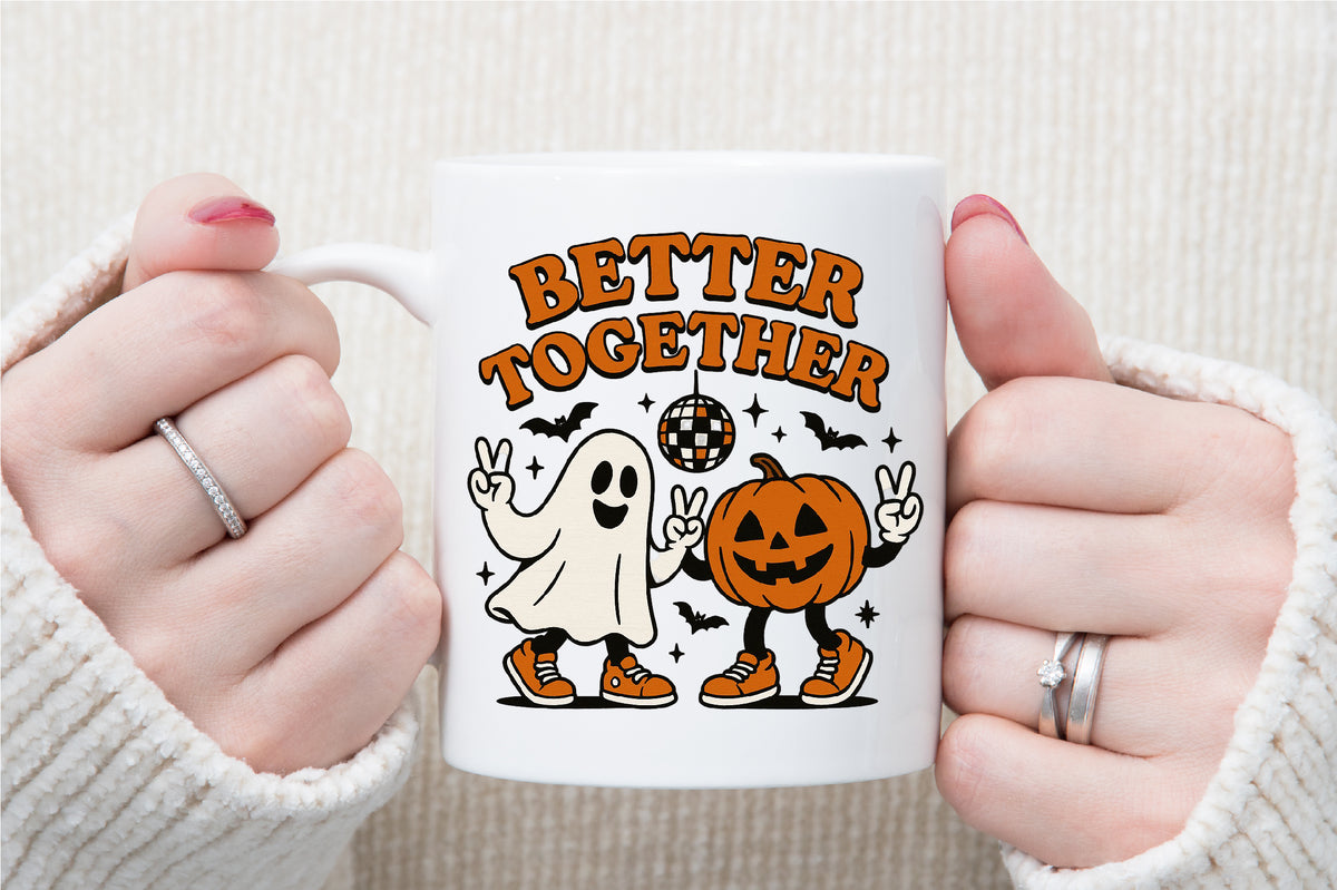 Better Together Pumpkin Ghost Halloween PNG Spooky Cute Design