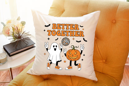 Better Together Pumpkin Ghost Halloween PNG Cute Spooky Clipart