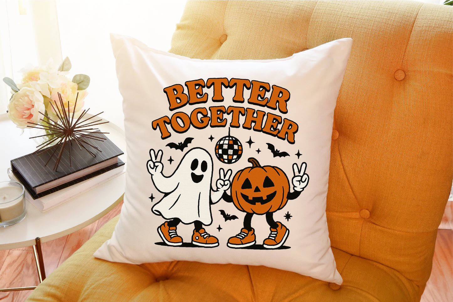 Better Together Pumpkin Ghost Halloween PNG Spooky Cute Design
