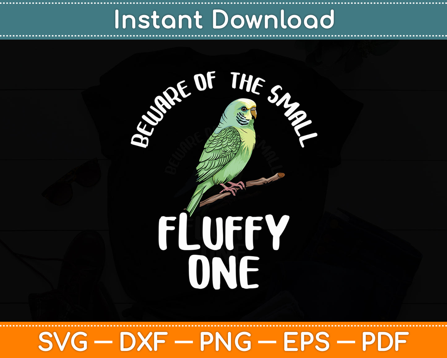 Beware Of The Small Fluffy One Blue Quaker Parrot Svg Digital Cutting File