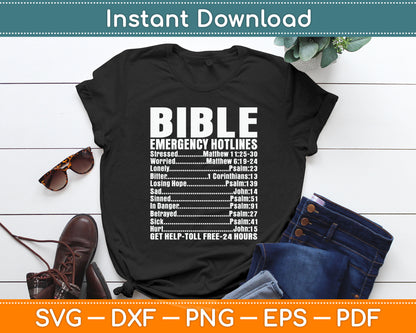 Bible Emergency Numbers Funny Hotline Christian Gift Svg Digital Cutting File