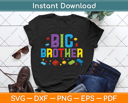 Big Brother Master Builder Building Bricks Blocks SVG Digital Cutting File