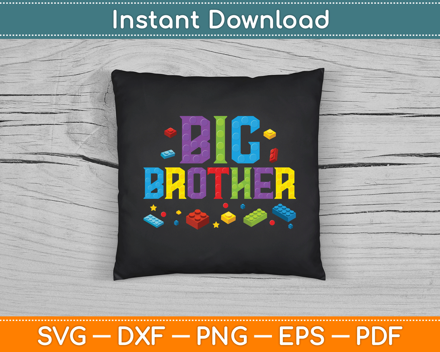 Big Brother Master Builder Building Bricks Blocks SVG Digital Cutting File