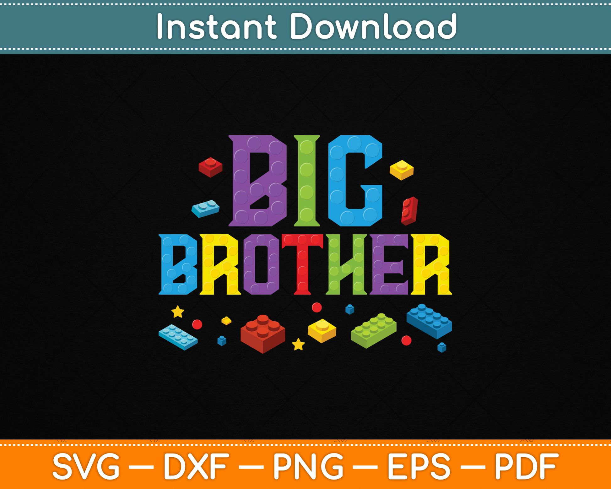 Big Brother Master Builder Building Bricks Blocks SVG Digital Cutting File