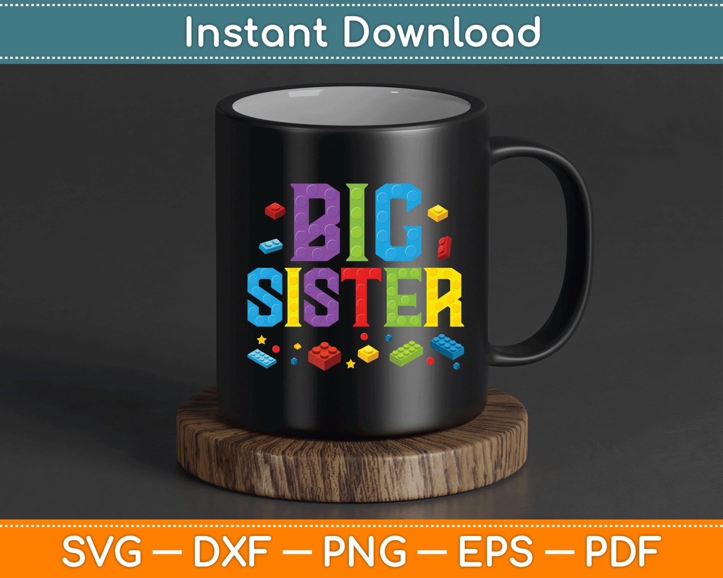 Big Sister Master Builder Building Bricks Blocks SVG Digital Cutting File