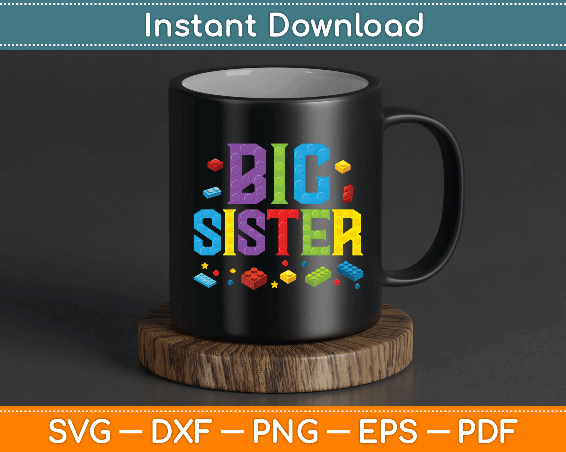 Big Sister Master Builder Building Bricks Blocks SVG Digital Cutting File