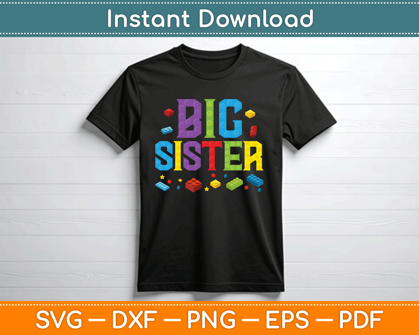 Big Sister Master Builder Building Bricks Blocks SVG Digital Cutting File