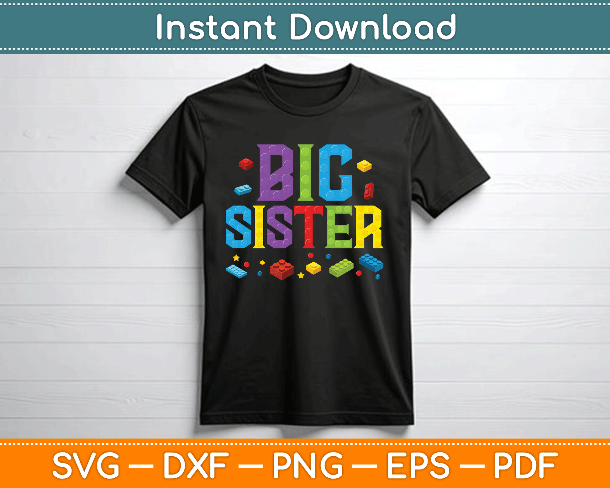 Big Sister Master Builder Building Bricks Blocks SVG Digital Cutting File