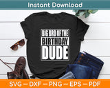 Big Bro Of The Birthday Dude Svg Digital Cutting File