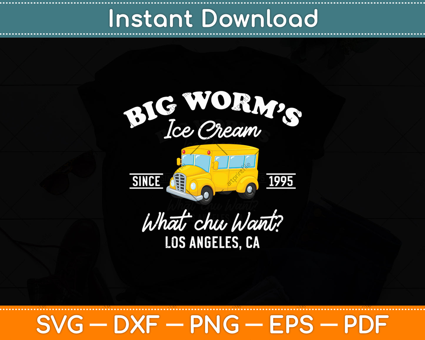 Big Worm's Ice Cream What Chu Want Vintage Svg Digital Cutting File
