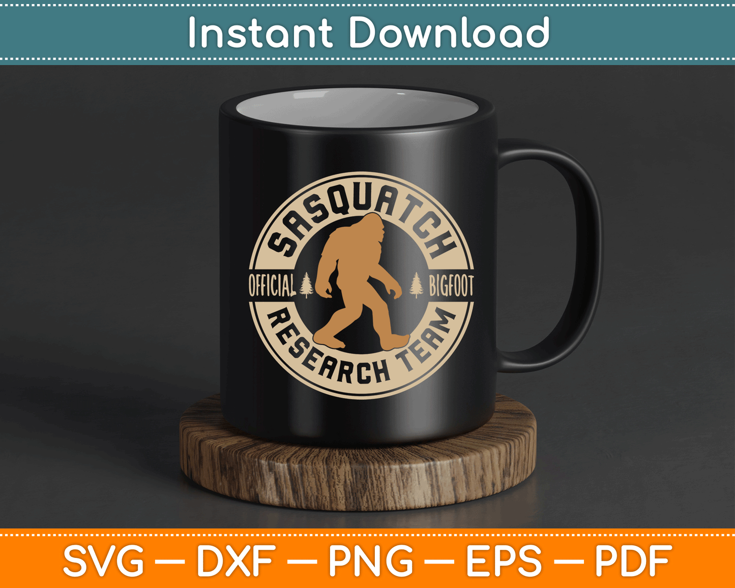 Bigfoot Research Team Retro Vintage Sasquatch SVG Digital Cutting File